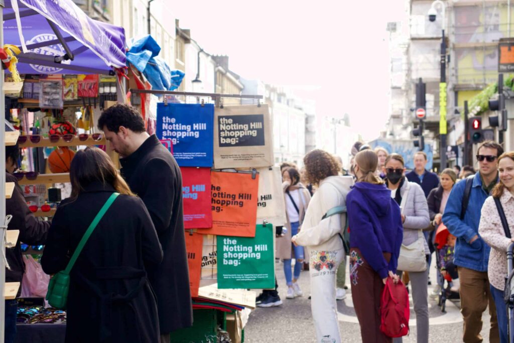 an image of shoppers on Portobello Road