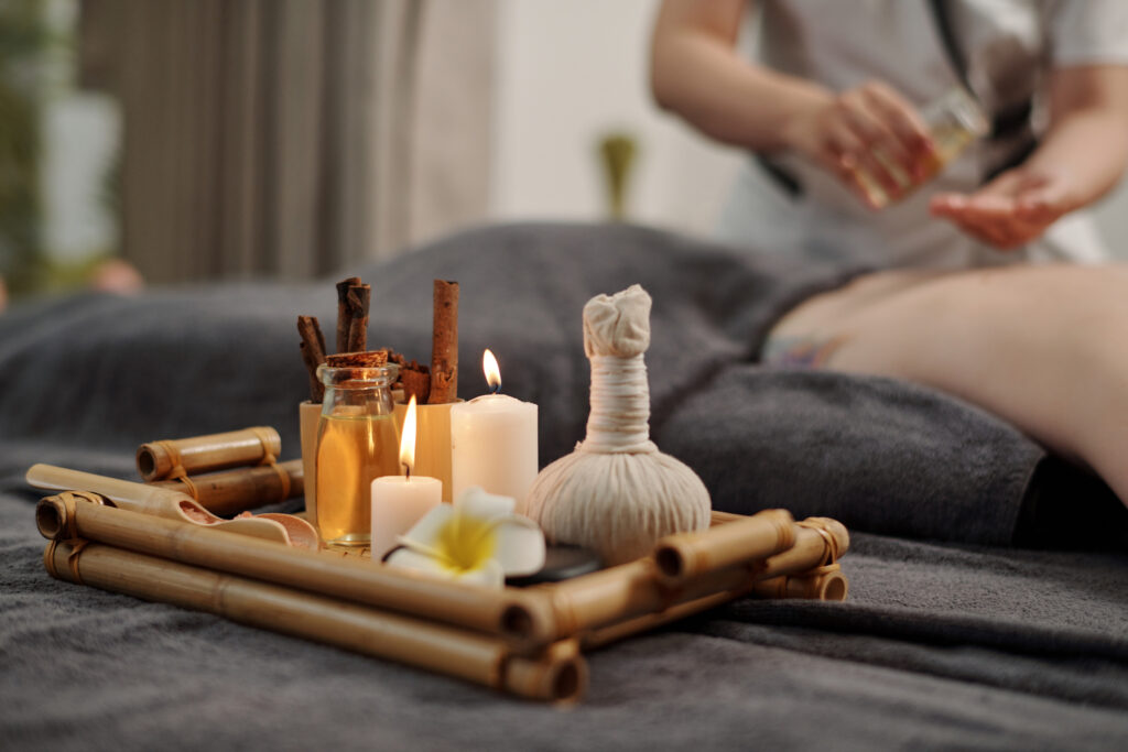 A photo of a spa with aromatherapy