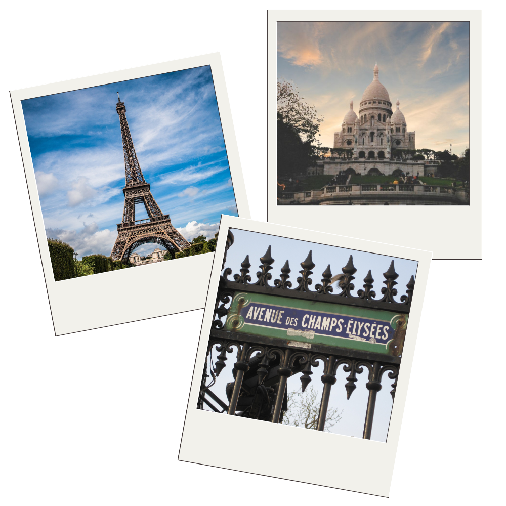 An image of polaroids from France
