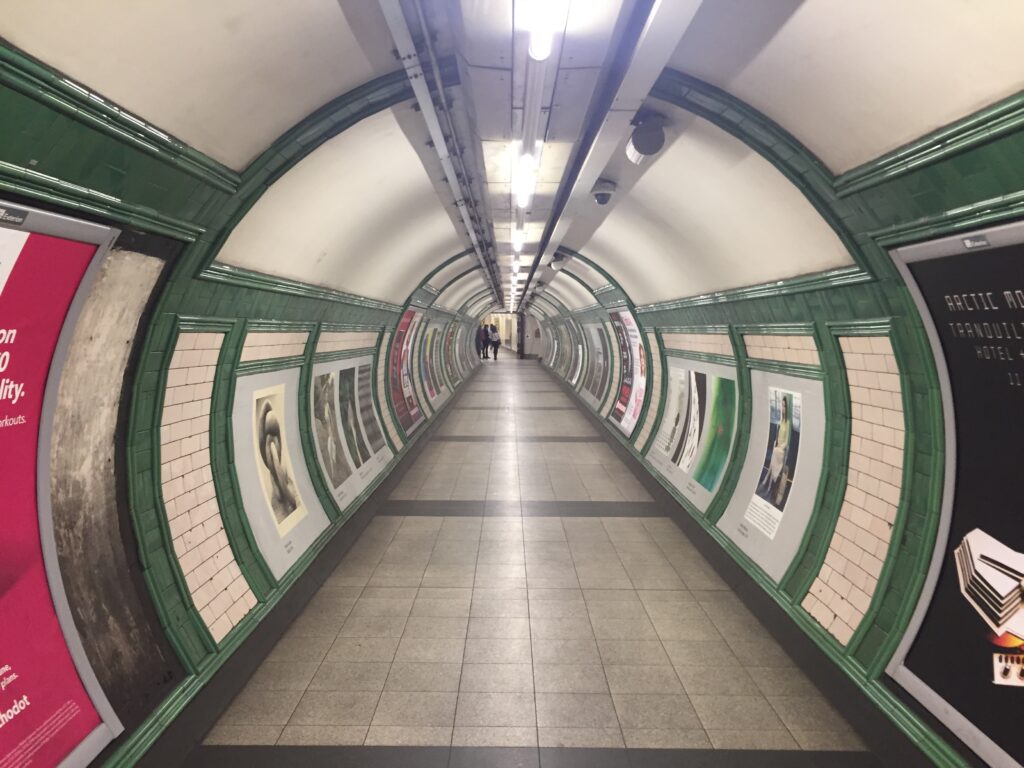 A photo from the inside of the Tube London