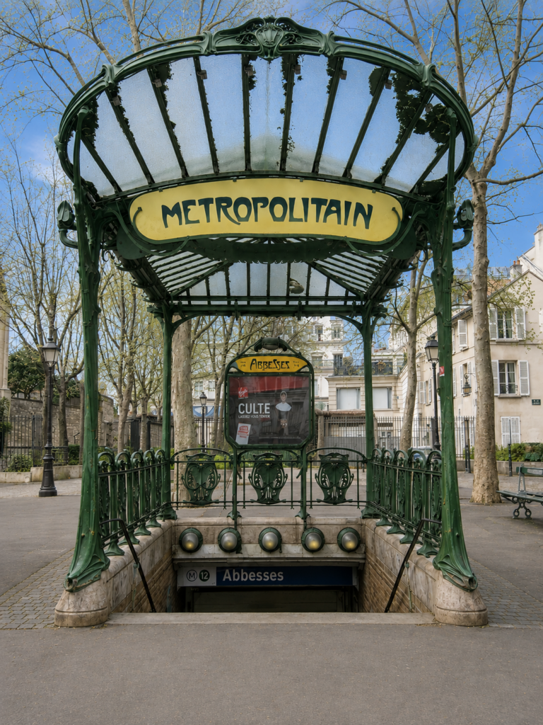 Art Nouveau Metro Entrance Paris France