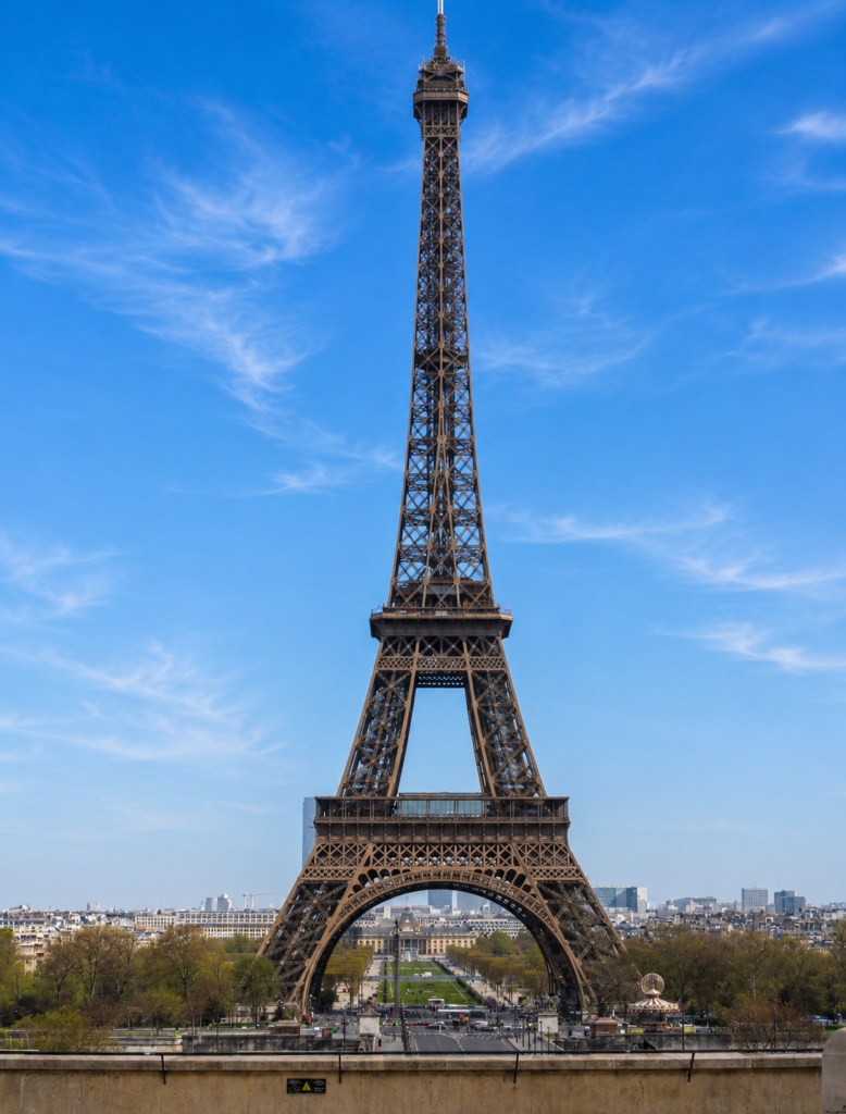 Eiffel Tower Blue Sky Paris France